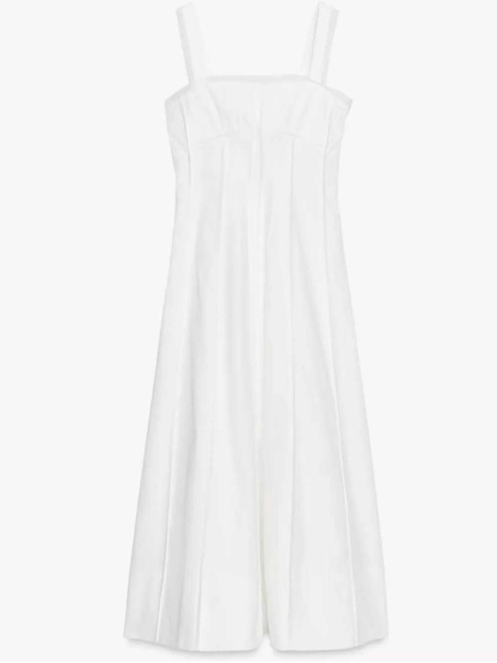 ZARA White Trim Detail Poplin Maxi Dress - Picture 3 of 16